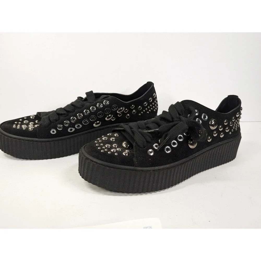 PINKO Iseol Black Studded Sneakers NWOT Size 9/39
